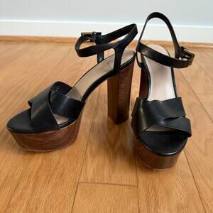 Aldo sz 6 black chunky‎ cottagecore boho platform heels